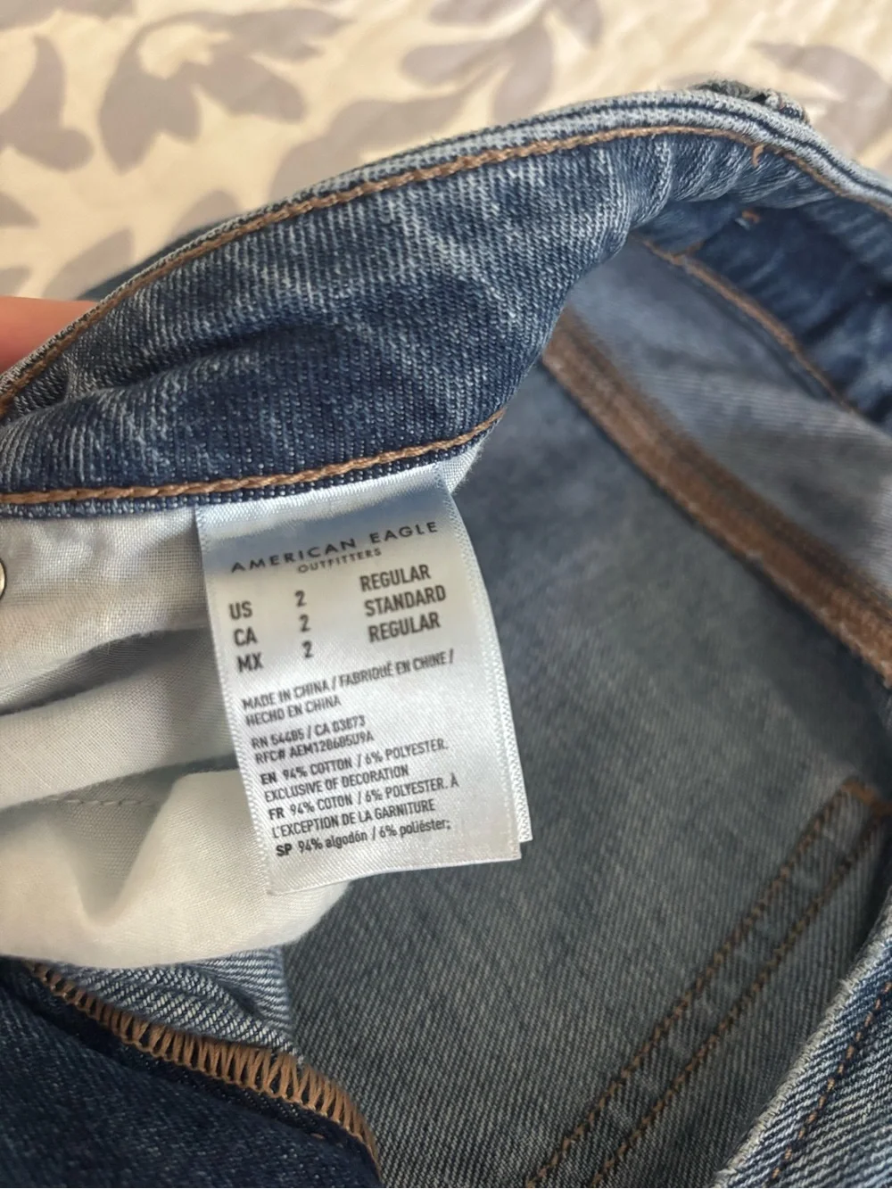 American Eagle Outfitters Dark Blue Distressed Skinny Jeans